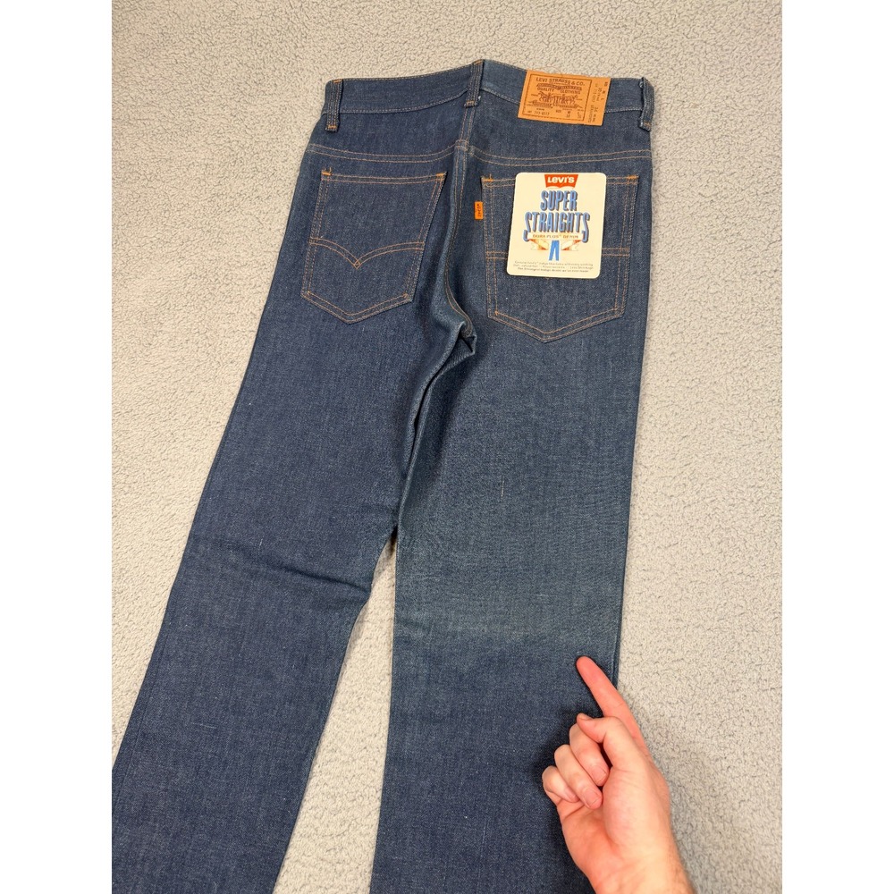 Vintage Levis Jeans Men 30x34 (Fit 28x34) Deadstock USA Super Straights 70s 80s - Picture 8 of 16